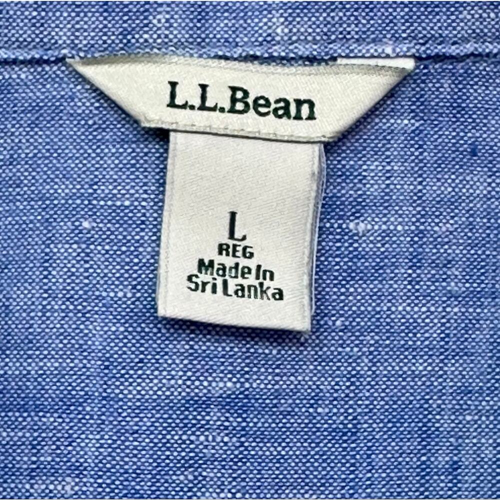 L.L.Bean Women’s Blue 100% Linen Button Down Shirt Size Large - Picture 5 of 8
